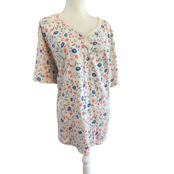 bobbie brooks woman short sleeve v neck floral womens plus size 26 - Picture 2 of 4